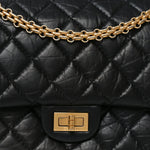 Aged Calfskin Quilted 2.55 Reissue 226 Flap Black