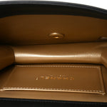Calfskin Quilted Crystal Pearl Small Flap Bag Black