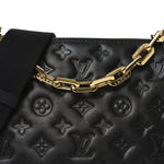 Lambskin Embossed Monogram Coussin PM Black