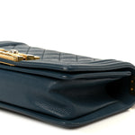Caviar Quilted Small Boy Flap Blue