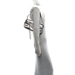 Metallic Agneau Arena Small Le Cagole Sling Bag Silver