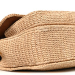 Raffia Calfskin Monogram Medium Niki Chain Satchel