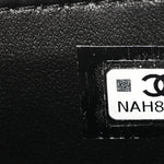 Patent Calfskin Quilted Chain Hoop Bag Black