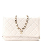 Caviar Quilted Wallet On Chain WOC White