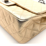 Metallic Aged Calfskin Quilted 2.55 Reissue 227 Flap Pale Gold