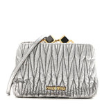 Metallic Matelasse Lux Mini Crossbody Tote Cromo