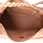 Shiny Lambskin Quilted Trendy Pockets Hobo Brown