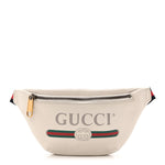 Grained Calfskin Small Logo Belt Bag White