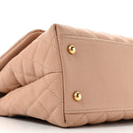 Caviar Lizard Quilted Small Coco Handle Flap Beige