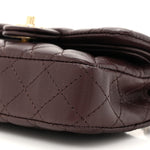 Lambskin Quilted Mini Flap Bag Charm With Hook Dark Brown