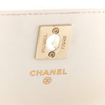 Lambskin Quilted Crystal Top Handle Rectangular Flap White