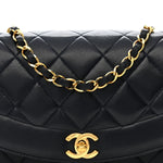 Lambskin Quilted Small Single Flap Navy