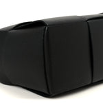 Grained Calfskin Intrecciato Small Arco Tote Black