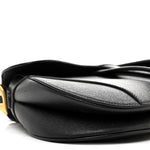 Grained Calfskin Saddle Bag Black