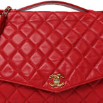 Lambskin Quilted Single Flap Red