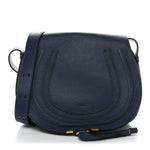Calfskin Medium Marcie Round Crossbody Bag Navy