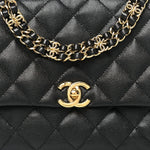 Caviar Quilted Coco First Flap Black