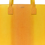 Calfskin Lizard Embossed Medium London Tote Marigold