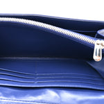 Grained Calfskin Diorama Wallet On Chain Blue