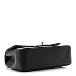 Lambskin Quilted Mini Rectangular Flap Black
