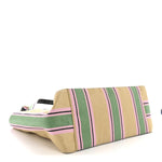 Raffia Striped Logo Tote Multicolor