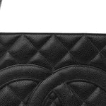 Caviar Quilted Medallion Tote Black