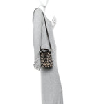 Toile Iconographe Nappa Mini Vlogo Signature Bucket Bag Naturale Black Fondant
