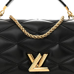 Lambskin Malletage Top Handle GO-14 GM Black
