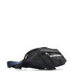 Sport Nylon Logo Embroidered Wheel Belt Bag Black White