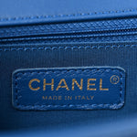 Lambskin Chevron Quilted New Medium Boy Flap Blue