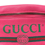 Grained Calfskin Small Logo Belt Bag Box Pink Green