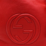 Pebbled Calfskin Large Soho Shoulder Bag Red