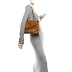 Calfskin Y Quilted Monogram Medium Loulou Chain Satchel Dark Natural