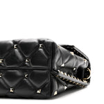 Lambskin VLTN Print Candystud Top Handle Bag Black
