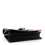 Moon Calfskin Web Large Dionysus Bamboo Top Handle Bag Black Bright Evergreen Hibiscus Red