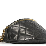 Metallic Calfskin Pearl Quilted CC Belt Bag Ruthenium