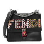 Vitello Liberty Fun Fair Metal Studded Small Kan I Shoulder Bag Black Multicolor