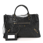 Agneau Laser Cut Cross Classic Gold Hardware Work Grey