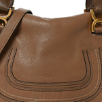 Calfskin Medium Marcie Satchel Desert Taupe