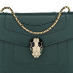 Calfskin Small Serpenti Forever Snake Strap Crossbody Bag Emerald Green