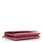 Caviar Quilted Textured CC Wallet On Chain WOC Pink