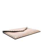 Vitello Medium Rockstud Envelope Flat Wristlet Pouch Poudre