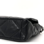 Goatskin Quilted Large Chanel 19 Flap Navy Blue
