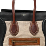 Canvas Smooth Calfskin Micro Tri-Color Luggage Natural Black Tan