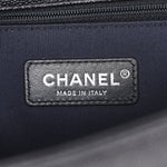 Caviar Chevron Quilted New Medium Boy Flap Dark Navy Blue