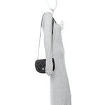 Calfskin Coco Eyelets Small Flap Bag Black
