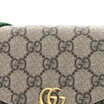 GG Supreme Monogram Textured Dollar Calfskin Web Mini Ophidia Envelope Shoulder Bag Beige Ebony New Acero