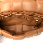 Nappa Maxi Intreccio Padded Cassette Crossbody Bag Caramel