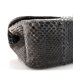 Metallic Snakeskin Jumbo Double Flap Blue