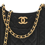 Calfskin Quilted Small Hobo Black